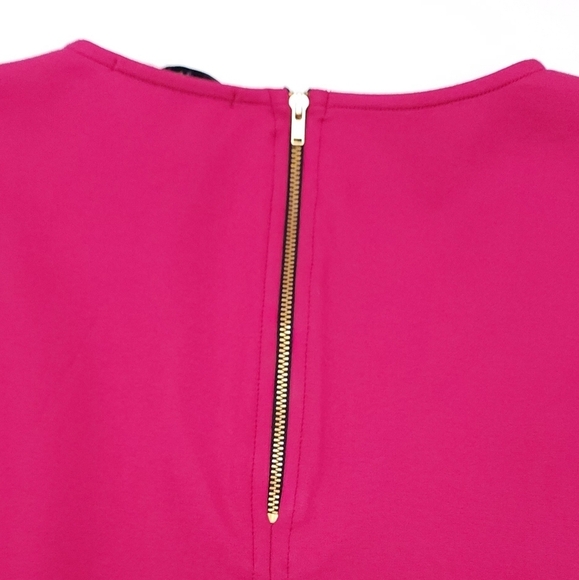 NWT Chloe Kristyn Veronica Ponte Top Plus Size 2X Fuchsia Long Sleeve V Neck - Picture 8 of 8
